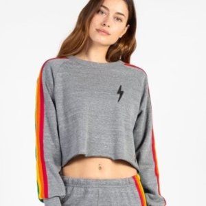 Aviator Nation's Bolt Cropped Crewneck (Size M)